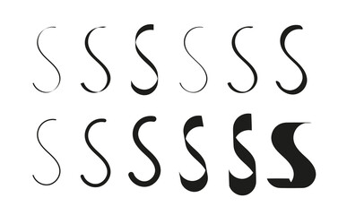 Set Of Calligraphic Brush Strokes