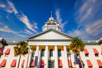 Facade of Florida State Capitol building in Tallahassee