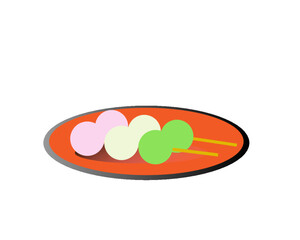 皿に乗った三色団子