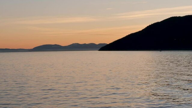 Sunset from a BC Ferry looking towords Bowen Island and Vancouver Isoland