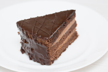 Piece of chocolate cake - 488257707