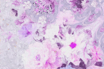 Obraz na płótnie Canvas Abstract beautiful oil painting flower vintage illustration