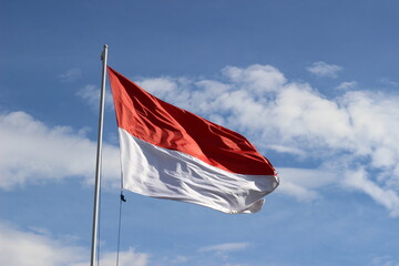 Indonesian flag, red and white flag, symbol of the state of Indonesia, Indonesian independence day. suitable for use during national celebrations.