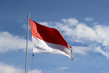 Indonesian flag, red and white flag, symbol of the state of Indonesia, Indonesian independence day. suitable for use during national celebrations.