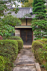 The pass to the building at the Toganji temple. Nagoya. Japan