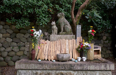 An altar at the area which is dedicated to the dead pets. Toganji temple. Nagoya. Japan