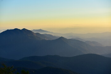 Obraz na płótnie Canvas mountain peak at sunrise