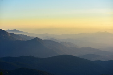 Fototapeta na wymiar mountain peak at sunrise