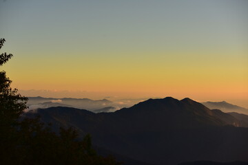 mountain peak at sunset