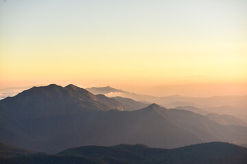 Fototapeta na wymiar mountain peak at sunrise