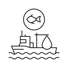 fishing ship line icon vector illustration