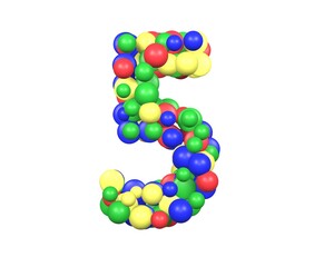 Toy Ball Themed Font Number 5