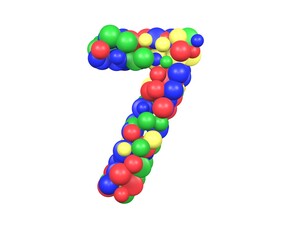 Toy Ball Themed Font Number 7