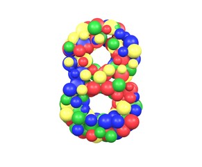 Toy Ball Themed Font Number 8