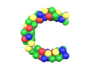 Toy Ball Themed Font Letter C