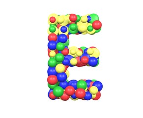 Toy Ball Themed Font Letter E