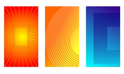 Minimal covers design. Colorful halftone gradients. Future geometric patterns