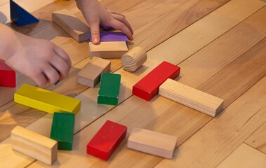 Kids Building with Blocks