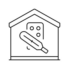 medical treatment at home line icon vector illustration