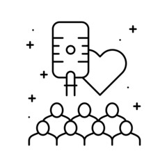 command radio company line icon vector illustration