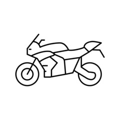 motorbike transport line icon vector illustration