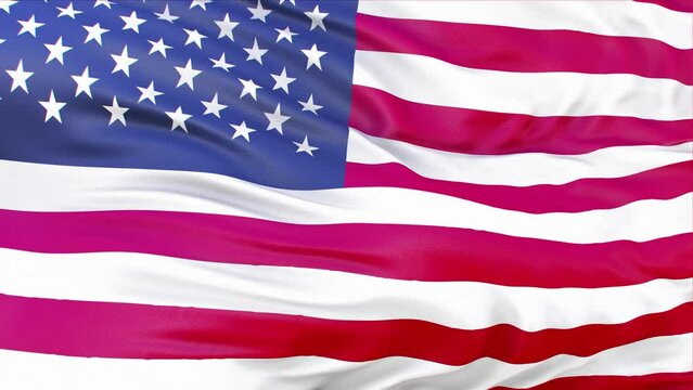 Waving USA Flag in LOOP and super realistic animation for background