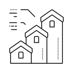 electronic agreement for buy house line icon vector illustration