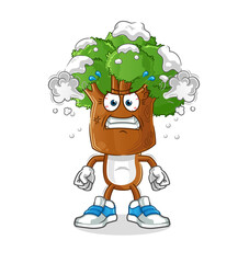 tree head cartoon very angry mascot. cartoon vector