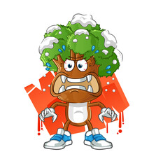 tree head cartoon monster vector. cartoon character