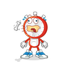 alarm clock head cartoon burp mascot. cartoon vector