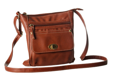 Brown shoulder bag for women with gold-plated locks