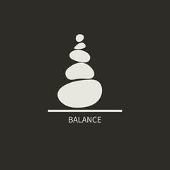 Life coaching, balance icon. Stack of stones