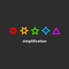 Simplification, transformation icon