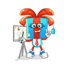 gift head cartoon marketing character. cartoon vector
