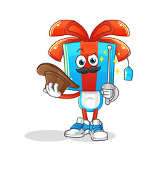 gift head cartoon fencer character. cartoon mascot vector