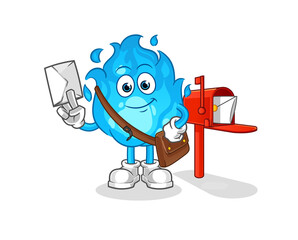 blue fire postman vector. cartoon character