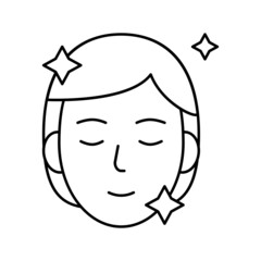 clean face skin line icon vector illustration