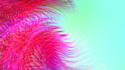 An abstract fantasy background with neon pink palm branches.
