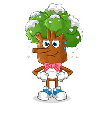 tree head cartoon lie like Pinocchio character. cartoon vector