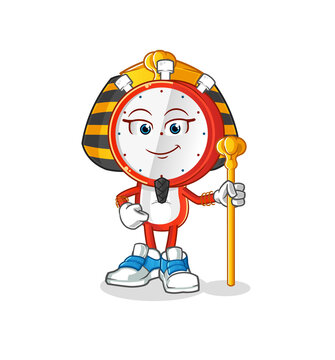 recommend clip art: alarm clock head cartoon ancient egypt. cartoon mascot vector
