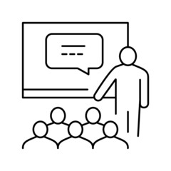 business education line icon vector black illustration