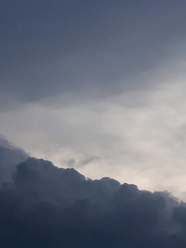 Dark sky background. Clouds in the sky. Cielo gris