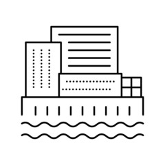 Fototapeta na wymiar city port line icon vector illustration