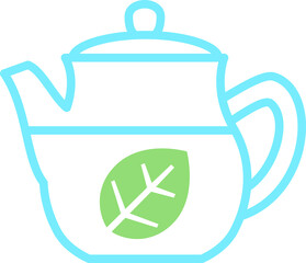 リーフが入ったティーポットのアイコン