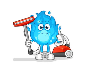 blue fire clean with a vacuum . character vector