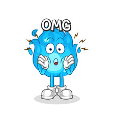 blue fire Oh my God vector. cartoon character
