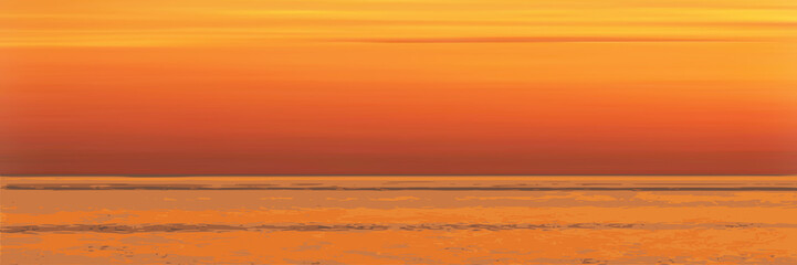 Fantasy on the theme of the sea landscape, summer vacation. The picturesque sunset sky, ripples in the water.