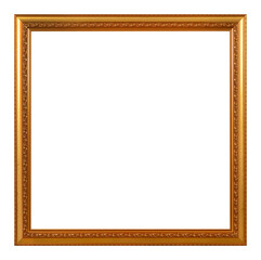 Antique gold frame isolated on the white background
