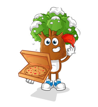 recommend clip art: tree head cartoon pizza delivery boy vector. cartoon character