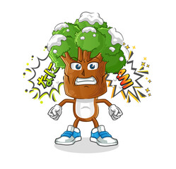 tree head cartoon anime angry vector. cartoon character